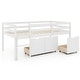 preview thumbnail 2 of 21, Twin Size Low Loft Bed with 3 Drawers with Ladder and Full-length Guardrails