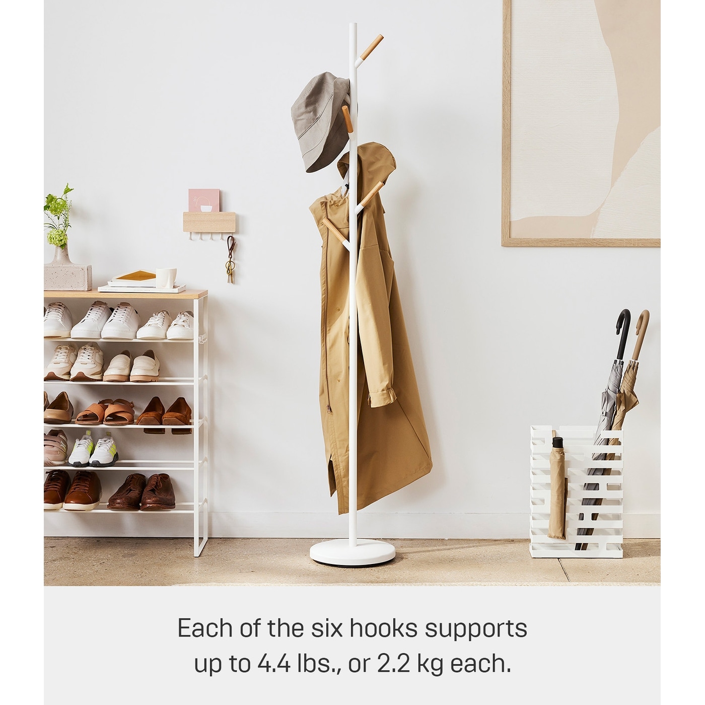 Yamazaki Home Coat Rack, Steel, Holds lbs L x W