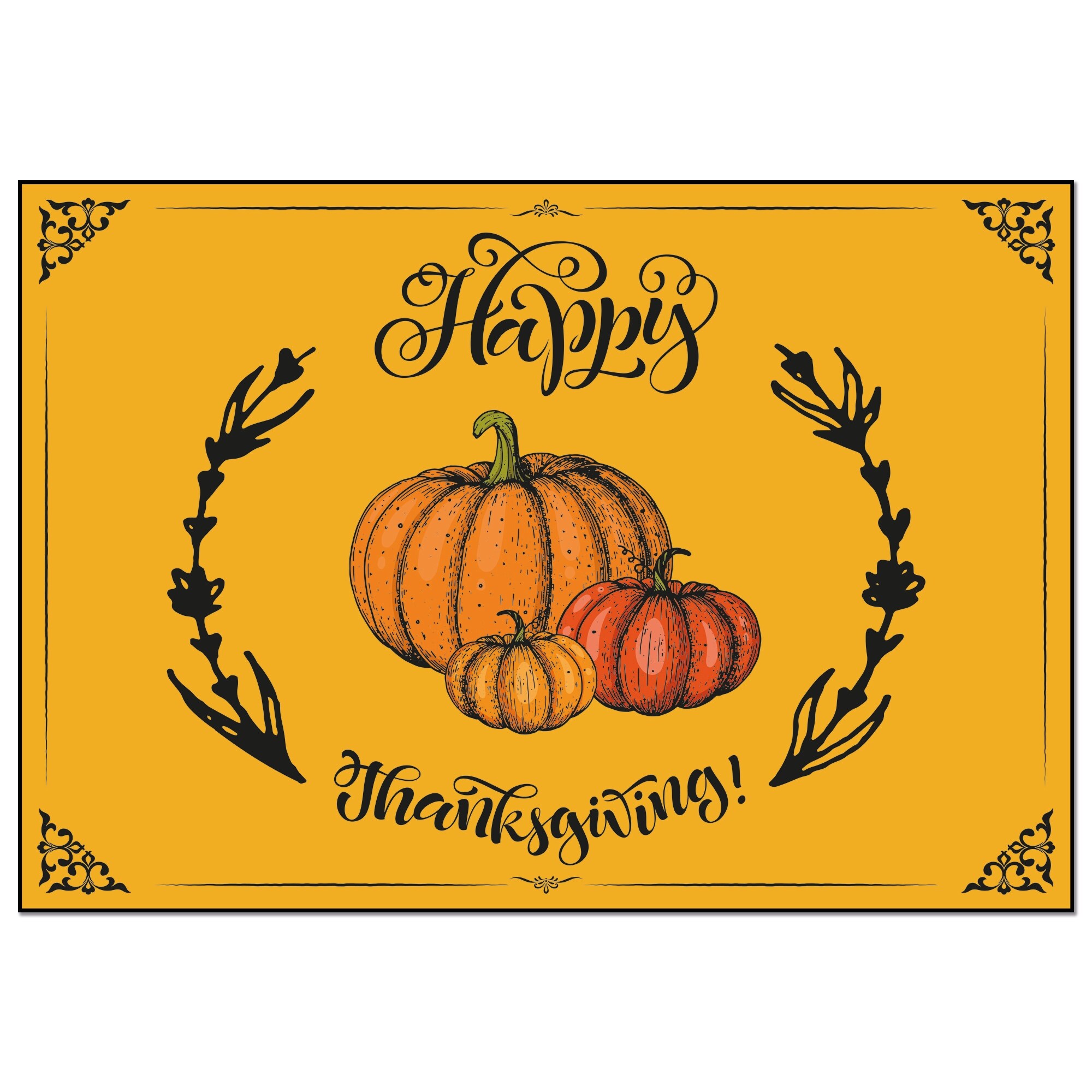 Shop American Art Decor Vinyl Floor Mat Happy Thanksgiving 4 5 X 6 5 Overstock 31932595