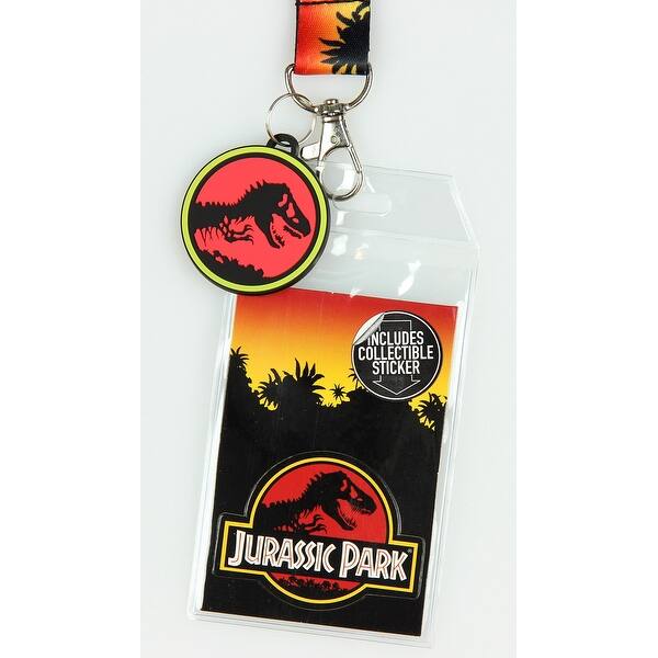 Jurassic Park Logo Lanyard Keychain Id Holder Logo Rubber Charm And Sticker Overstock 23510301