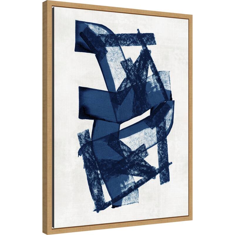 Abstract Blue Structure No. 2 by Cartissi (18 x 24 in.), Framed Canvas Wall Art Print