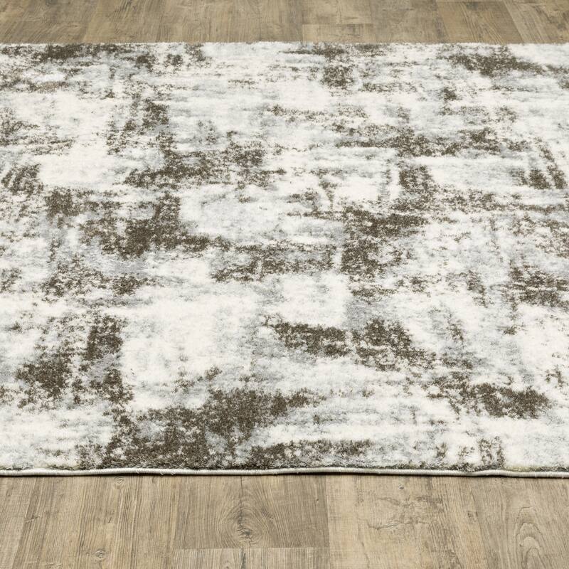 Vannes Marbled Abstract Ivory/Gray Area Rug
