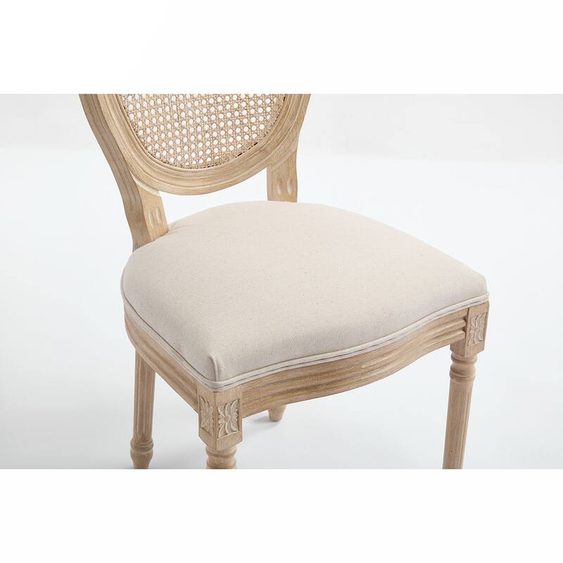 2PCS Rattan Wood Dining Chair