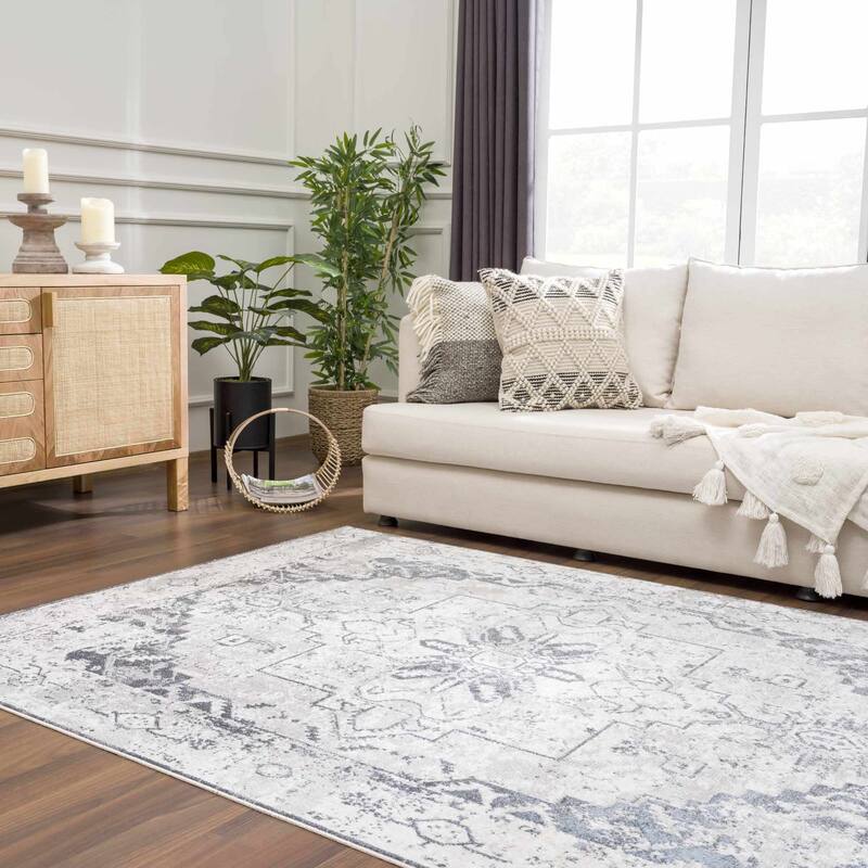 Hauteloom Manhattan Machine Washable Oriental Persian Medallion Vintage Distressed Area Rug