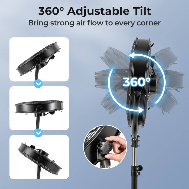 Gymax 20'' High Velocity Pedestal Fan w/3 Speeds 360 Degree Tilt &