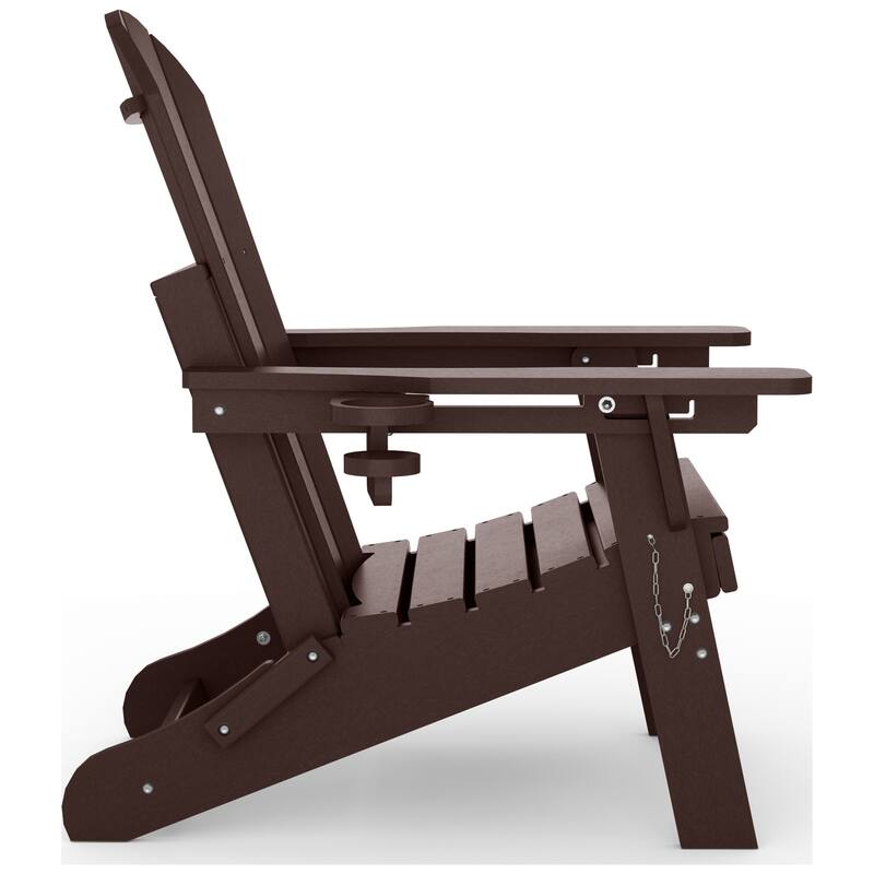 Laguna Outdoor Folding Adjustable Adirondack Chair with Hideaway Ottoman & Round Side Table