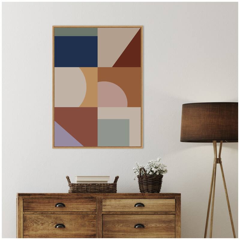 Kate and Laurel Modern Bohemian Pattern 1 by The Creative Bunch Studio Framed Canvas Wall Art Print