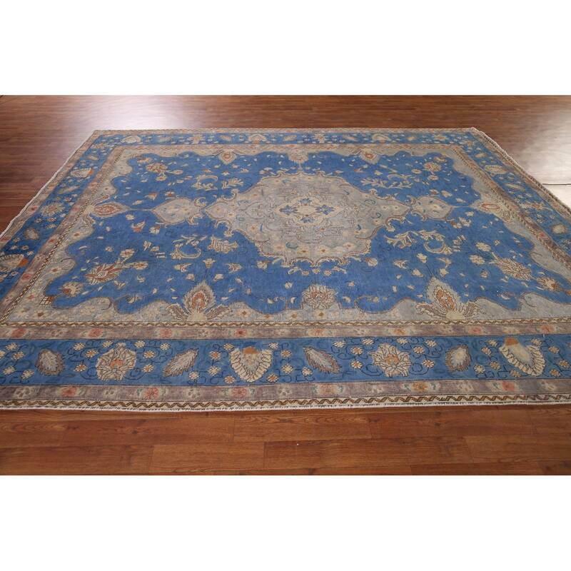 Over-Dyed Distressed Tabriz Persian Vintage Hand-Knotted Wool Carpet - 8'2" x 10'8"