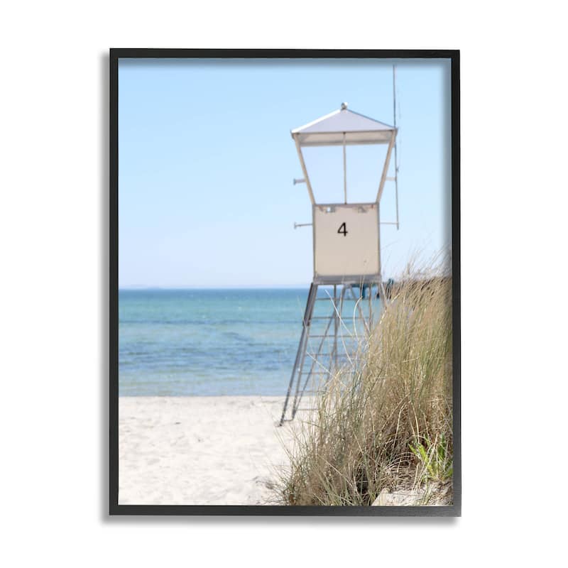 Stupell Summer Beach Hut Clear Skies Framed Giclee Art by Kim Allen