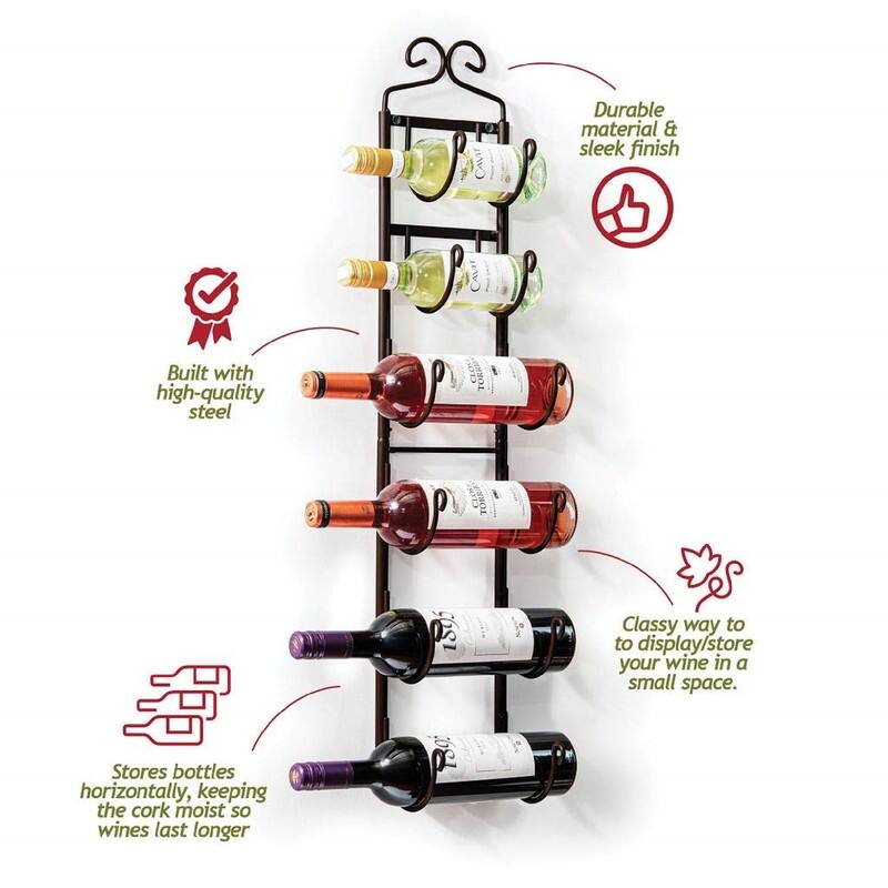 Towel Rack and Wine Rack - 17.91 x 7.64 x 5.71 inches