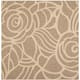 SAFAVIEH Courtyard Lorrayne Floral Geo Indoor/ Outdoor Area Rug - 7'10" x 7'10" Square - Coffee/Sand