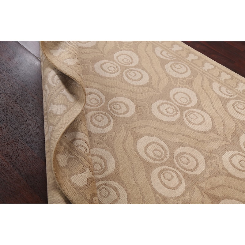 Vegetable Dye Nepalese Abstract Oriental Area Rug Handmade Wool Carpet - 6'3" x 9'4"