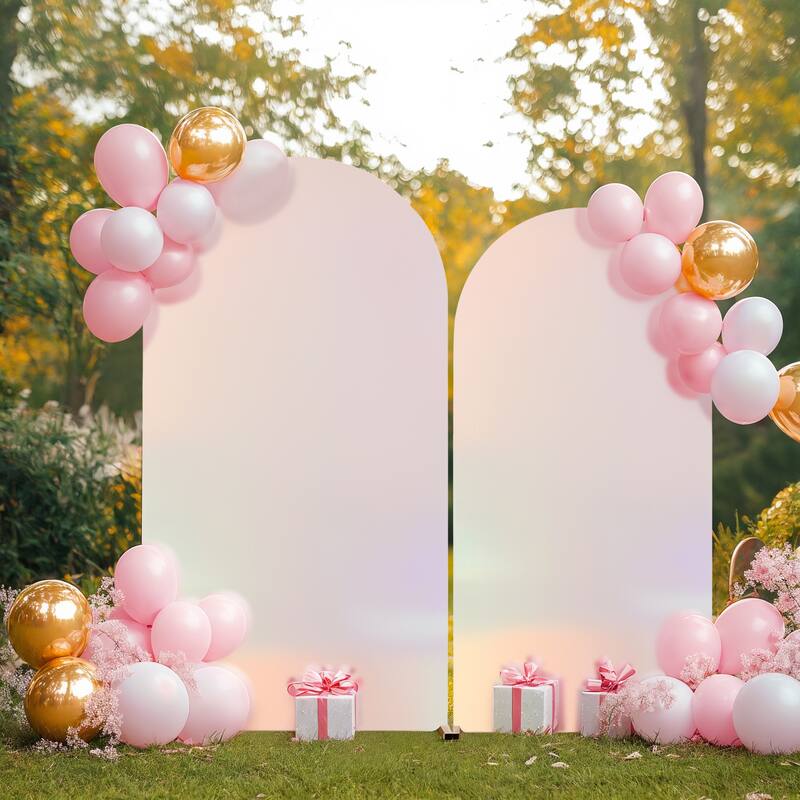 Wedding Arch Cover Double-Sided Spandex Fitted Arch Stand Covers Stretchy Backdrop Cover for Balloon Arches Birthday