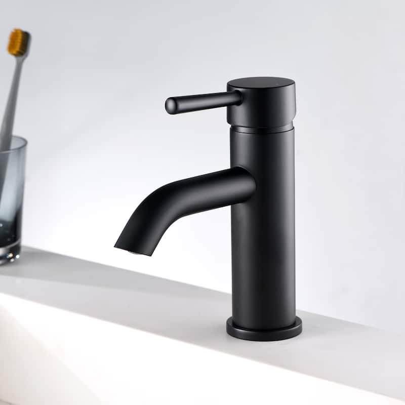 Luxier BSH03-S Single Handle Single Hole Bathroom Faucet with Drain