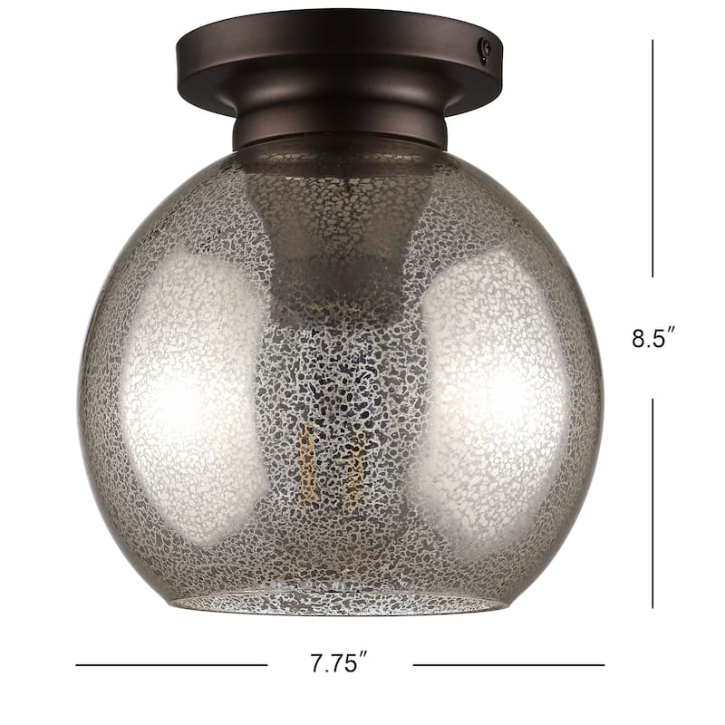 Duo 7.75" Metal/Glass LED Flush Mount, by JONATHAN Y