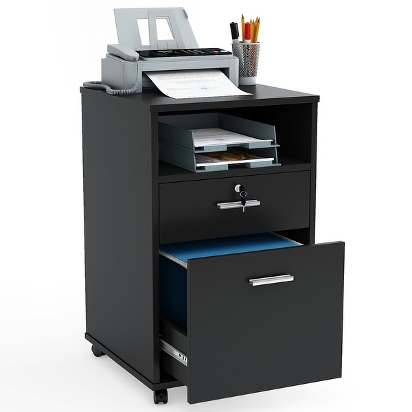 Mobile File Cabinet with 2 Drawers Filing Cabinet Printer Stand
