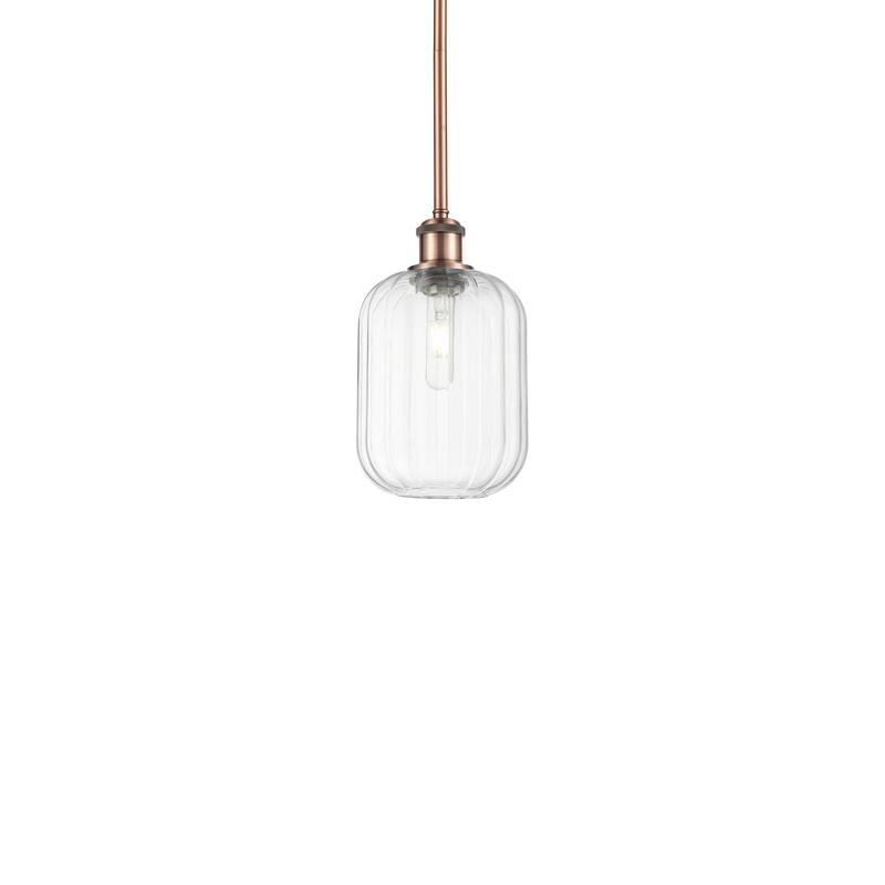 Innovations Lighting 516-1S-12-7 Preston Pendant Preston 7" Wide Mini - Antique Copper / Clear