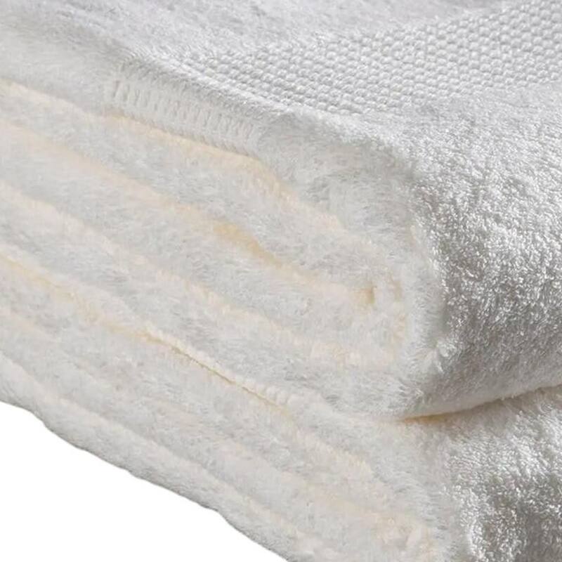 HomeRoots Set of Six Ivory Cotton Quick Dry Terry Cloth Towels