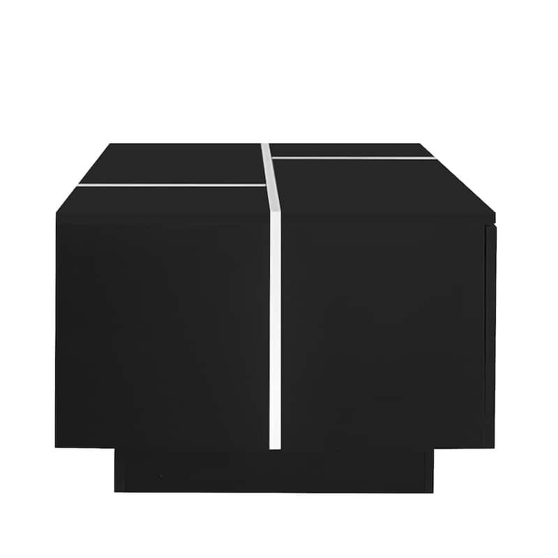 47.2''-72.7'' Extendable Coffee Table, Multi-Functional Coffee Table, Coffee Table with 2 Hidden Storage Space and 2 Drawers