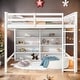 preview thumbnail 2 of 13, Multi-Functional Full Size Loft Bed with 8 Open Storage Shelves and Built-in Ladder, Space Saving, Solid Construction, White