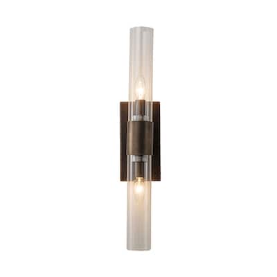 23'' Tall Antique Bronze 2-Light Modern Vanity Light Over Mirror Unique/Statement Double Wall Sconce for Bathroom Living Room