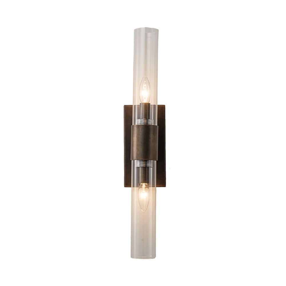 23'' Tall Antique Bronze 2-Light Modern Vanity Light Over Mirror Unique/Statement Double Wall Sconce for Bathroom Living Room