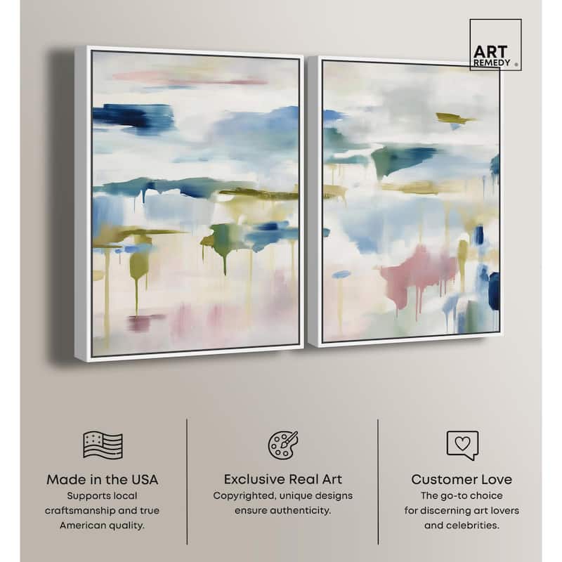 Veil of Azure I Canvas Set of 2 by Art Remedy