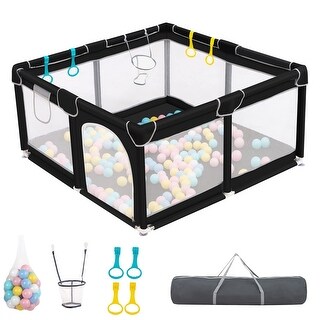 Premium Stainless Steel Baby Playpen with Basketball Fence main image 1