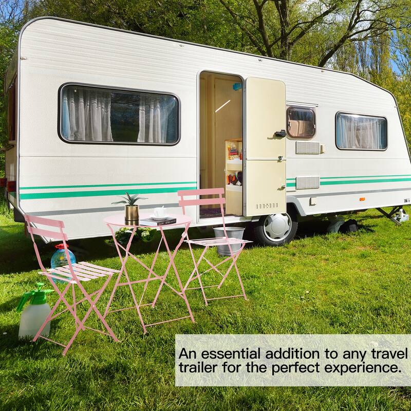 Outdoor 3-Piece Bistro Set, Foldable Patio Dining Sets, Rust-Resistant, Lightweight, Easy to Clean, for Balcony, Garden, Pool