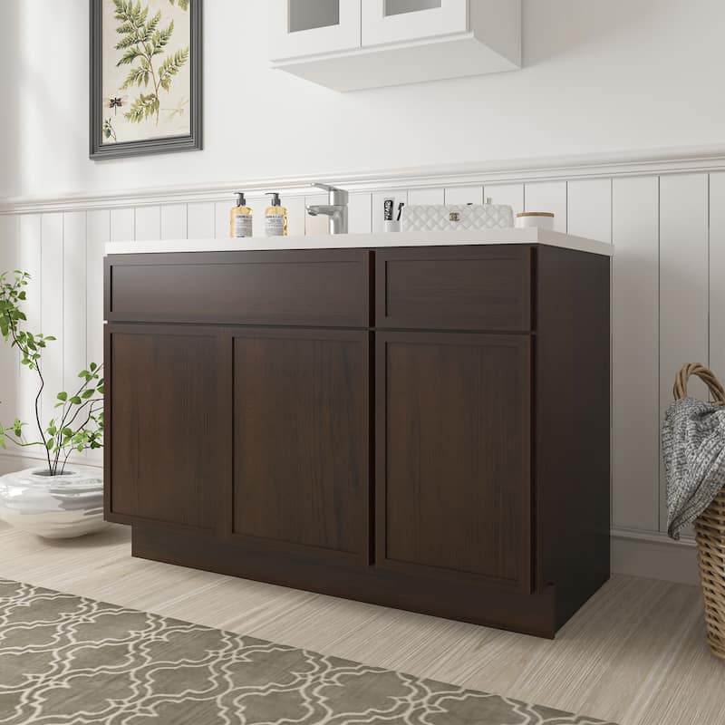 Vanity Art 51" Birch Freestanding Bathroom Vanity Cabinet without Top