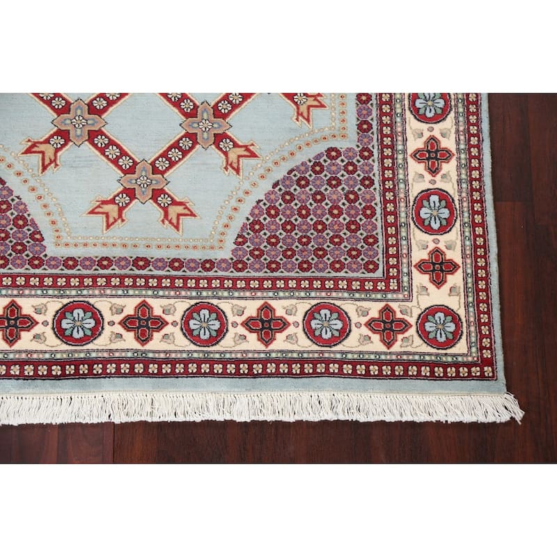 Vegetable Dye Geometric Aubusson Oriental Wool Area Rug Hand-knotted - 4'7" x 7'1"