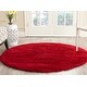 preview thumbnail 76 of 110, SAFAVIEH Milan Shag Maibritt 2-inch Thick Area Rug 3' x 3' Round - Red
