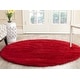 preview thumbnail 91 of 129, SAFAVIEH Milan Shag Maibritt 2-inch Thick Area Rug 3' x 3' Round - Red