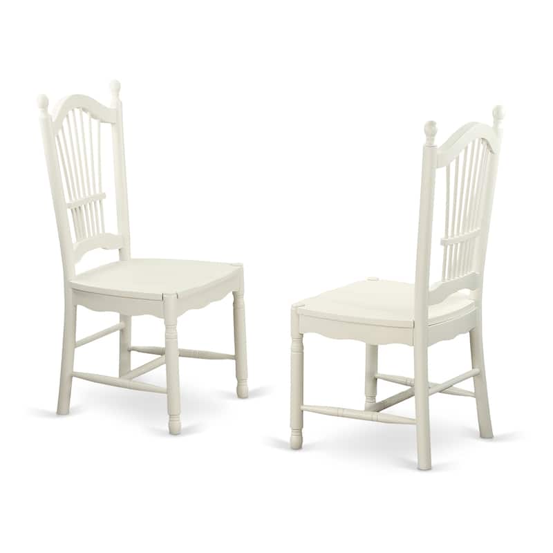 HomeStock 3-Piece Linen White Finish Solid Wood Top Dining Table Set