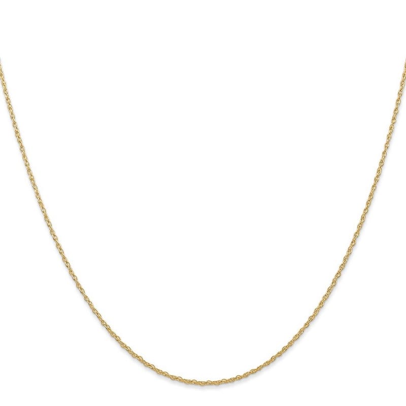 Curata 14k Yellow Gold Solid 0.7mm Carded Cable Rope Chain Necklace Options: 16 18 20 24