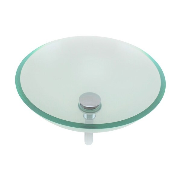 Renovators Supply Clear Tempered Glass Vessel Sink Round with Drain