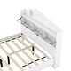 preview thumbnail 21 of 20, Wooden Full Size House Bed with Storage Headboard ,Kids Bed with Storage Shelf,Grey