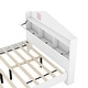 preview thumbnail 19 of 18, Wooden Full Size House Bed with Storage Headboard and Shelf, Kids Bed