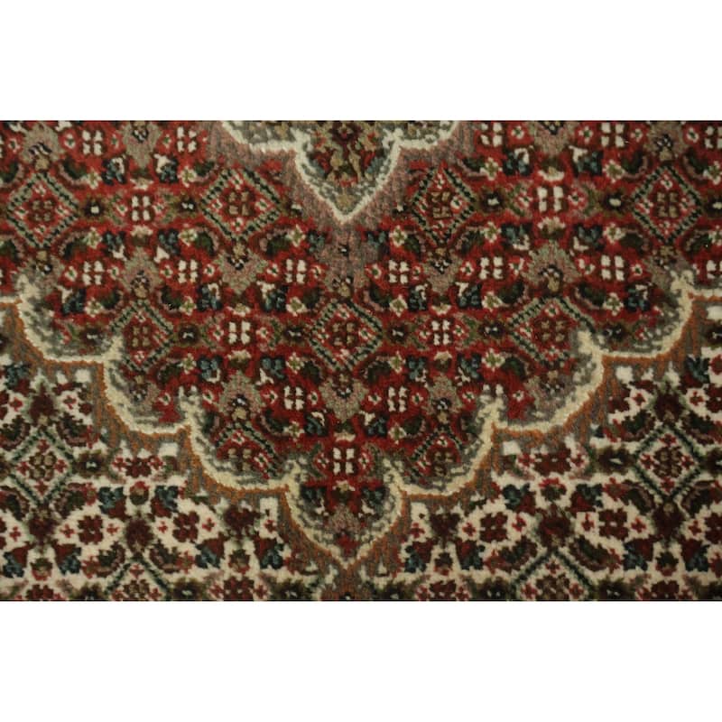 Hand Knotted Oriental 100% Wool Carpet Traditional Geometric Beige & Ivories Tabriz-Mahi Area Rug - 6' 5'' X 9' 9''