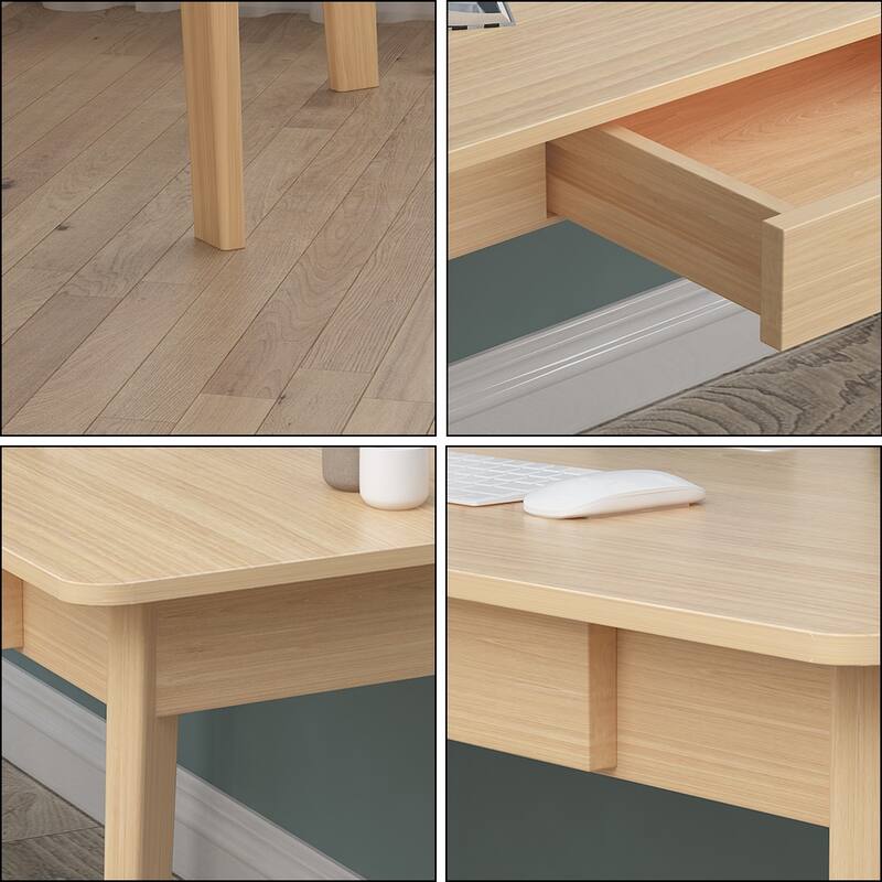 Modern Computer Desk Wood Work Tables With 2 Drawers