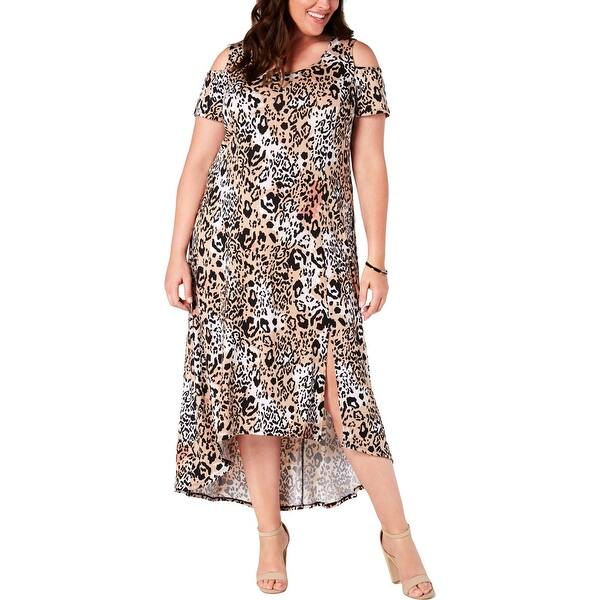 Shop Ny Collection Womens Plus Maxi Dress Cold Shoulder Party Brown 1x Overstock 31732860