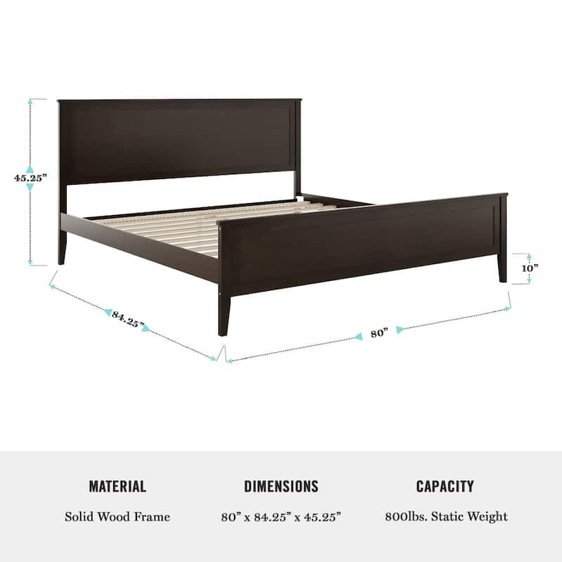 Martha Stewart Wooden Platform Bed with Headboard and Footboard