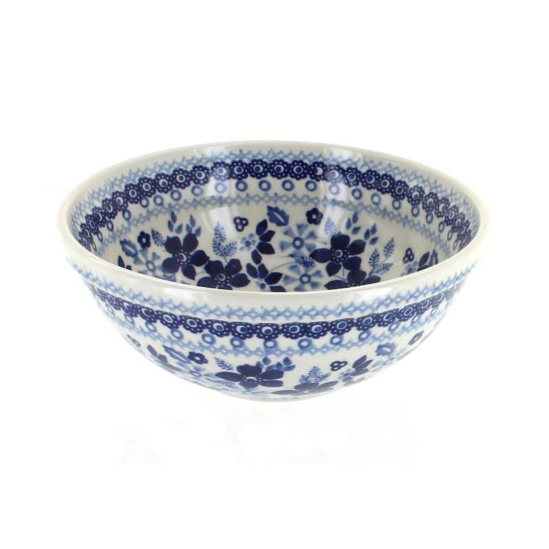 Blue Rose Polish Pottery Manufaktura Cereal Bowl - Vintage Blue Daisy