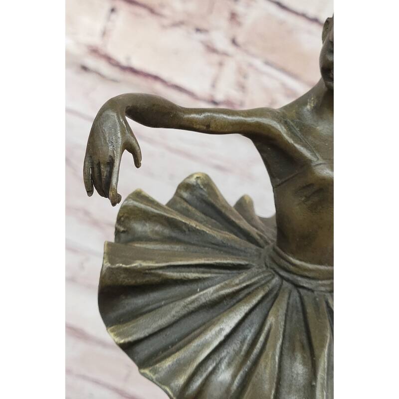 Hot Cast Bronze Metal Ballerina Ballet Dancer Figure Sculpture On Marble Base