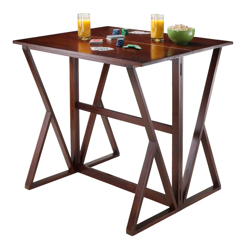 Harrington Drop Leaf High Table, Walnut - 39.37"W x 31.50"D x 36.22"H