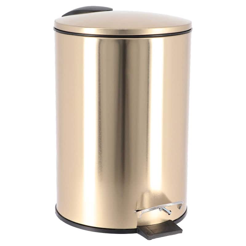 Brushed Gold Trash Can Soft Close Lid 3 Liters (0.8 Gallon) - 0.8 Gal.