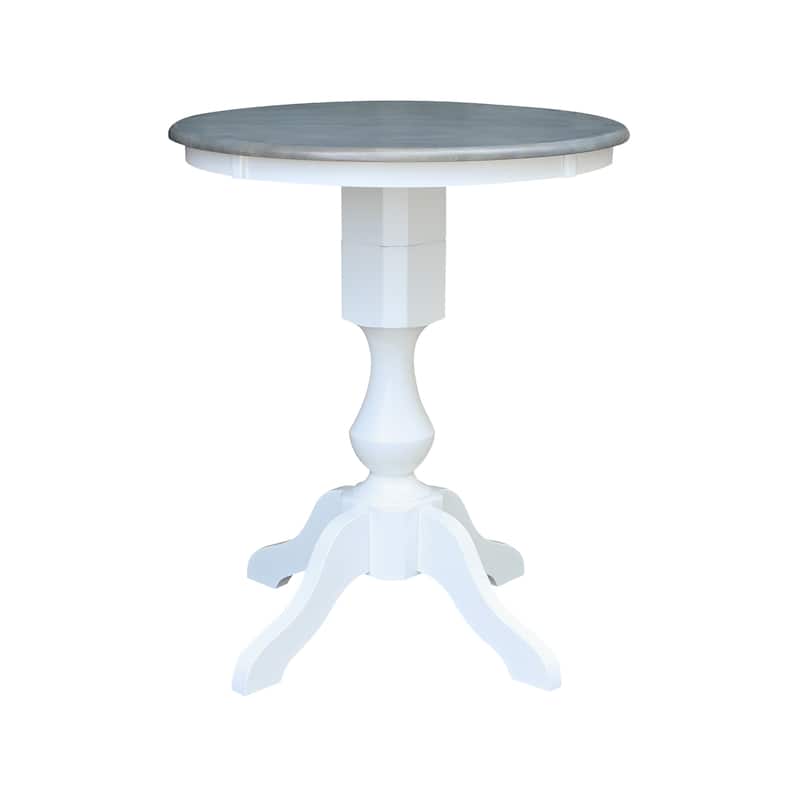 Round Pedestal Counter Height Table and 2 San Remo Stools