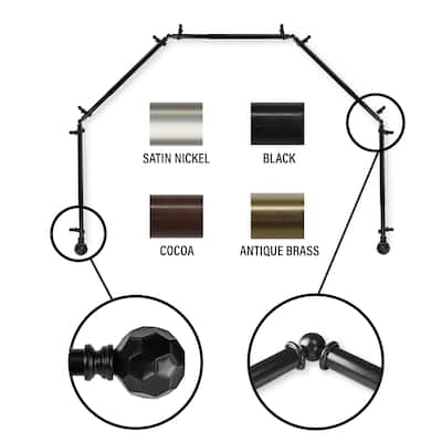 InStyleDesign Finley 13/16 5-Sided Bay Window Curtain Rod