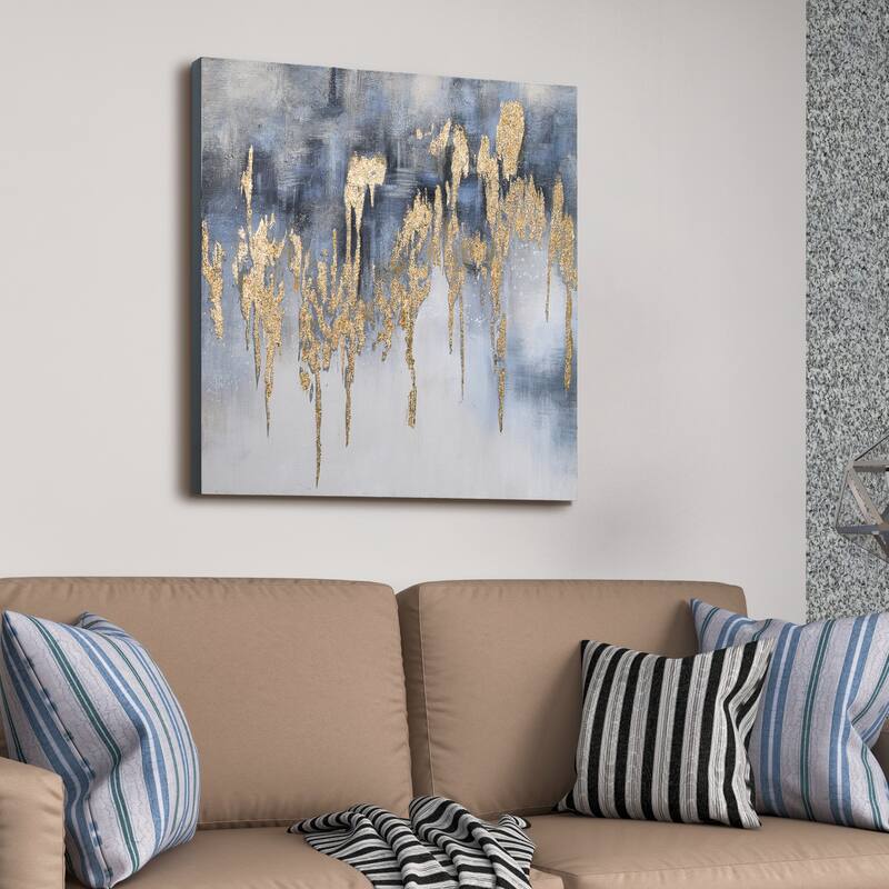 Golden Lighting 2 Textured Metallic Hand Painted Wall Art by Martin