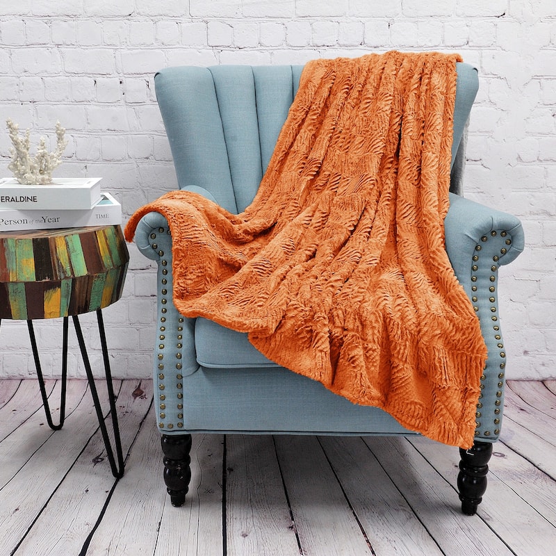 Herringbone FauxFur Throw, 50" x 60"